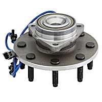 515089 Front, Driver or Passenger Side Wheel Hub, 8 Lugs, With Bearing, RWD, Problem Solver Series