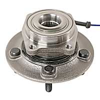 515150 Front, Driver or Passenger Side Wheel Hub, 5 Lugs, With Bearing,, Problem Solver Series