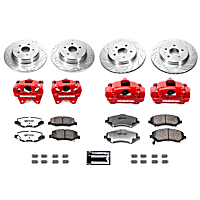 BBK-JK-002R Front and Rear Jeep Wrangler JK / JKU Big Brake Conversion Kit - Rotors, Pads and Powder Coated Calipers