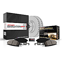 CRK6798 Front Genuine Geomet Coated Rotor and Low-Dust Ceramic Brake Pad Kit