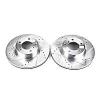 EBR858XPR Front Brake Disc, Cross-drilled and Slotted, Vented, 5 Lugs, 311.91 mm,, Evolution Drilled & Slotted Series