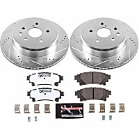 K6514-26 Rear Brake Disc and Pad Kit, Cross-drilled and Slotted 5 Lugs 12.2 in. Carbon Fiber Ceramic Z26 Street Warrior Carbon-Fiber Ceramic Series
