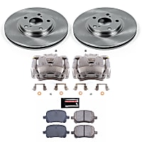 KCOE1135 Front OE Stock Replacement Low-Dust Ceramic Brake Pad, Rotor and Caliper Kit