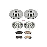KCOE2369 Front OE Stock Replacement Low-Dust Ceramic Brake Pad, Rotor and Caliper Kit