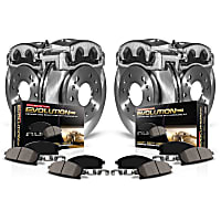 KCOE4140 Front and Rear Brake Disc and Caliper Kit, Natural Caliper, Ceramic, 5 Lugs, Z17 OE Replacement