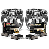 KCOE871 Front and Rear OE Stock Replacement Low-Dust Ceramic Brake Pad, Rotor and Caliper Kit