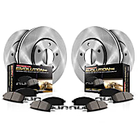 KOE7644 Front and Rear Brake Disc and Pad Kit, Plain Surface 5 Lugs 345 mm and 320 mm Ceramic Z17 OE Replacement