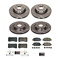 KOE8904 Front and Rear Brake Disc and Pad Kit, Plain Surface 5 Lugs 320.3 mm Ceramic Z17 OE Replacement