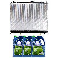 4-Piece Kit Radiator, 3.5L Engine, Aluminum Core, Plastic Tank