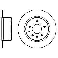 355100991 Rear Brake Disc, Plain Surface, 7 Lugs