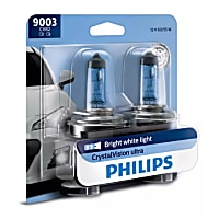 9003CVB2 Driver and Passenger Side CrystalVision Ultra Series Halogen 9003 Headlight Bulb, High Beam and Low Beam, Bright White Xenon Look
