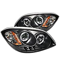 5009326 Driver and Passenger Side Halogen Headlight, With bulb(s), Clear Lens, Black Interior, Signature Series