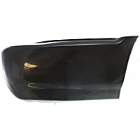 Rear, Passenger Side Bumper End, Gloss Black Plastic