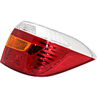 Passenger Side Tail Light, without Bulb, Halogen, Amber, Clear and Red Lens, Base/Limited/SE Models, CAPA CERTIFIED