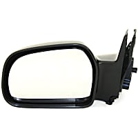 CV25L Driver Side Mirror, Manual Adjust, Non-Folding, Non-Heated, Paintable, Without Signal Light, Without memory, Without Puddle Light, Without Auto-Dimming, Without Blind Spot Feature