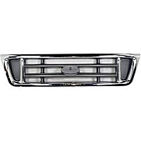 Grille Assembly, Chrome Shell with Painted Gray Insert, CAPA CERTIFIED