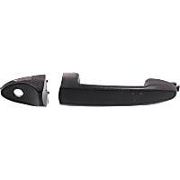 F462506 Front, Driver Side Exterior Door Handle, Black, With Key Hole, With Button Cover