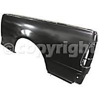 Rear, Driver Side Truck Bedside Panel, Gelcoat, Outer Panel, with Wheel Opening Molding Holes, Styleside, Extended Cab Pickup/Standard Cab Pickup