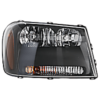 Passenger Side Headlight, with Bulb, Halogen, LT Model, Clear Lens, Black Interior, CAPA Certified