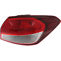 Passenger Side, Outer Tail Light, With bulb(s), Halogen, Clear and Red Lens, CAPA CERTIFIED