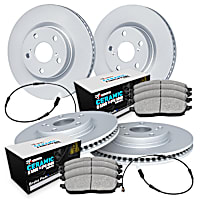 WDTC2-10200 Front and Rear Brake Disc and Pad Kit, Plain Surface Ceramic R1 GEO-Carbon Rotors with European Ceramic Pads Series