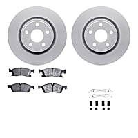 WDTH1-19138 Front Brake Disc and Pad Kit, Plain Surface Ceramic R1 GEO-Carbon Rotors with European Ceramic Pads Series