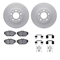 WDTH1-27005 Front Brake Disc and Pad Kit, Plain Surface Ceramic R1 GEO-Carbon Rotors with European Ceramic Pads Series
