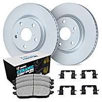 WDTH1-27006 Front Brake Disc and Pad Kit, Plain Surface Ceramic R1 GEO-Carbon Rotors with European Ceramic Pads Series