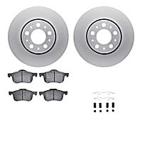 WDTH1-27012 Front Brake Disc and Pad Kit, Plain Surface Ceramic R1 GEO-Carbon Rotors with European Ceramic Pads Series