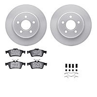 WDTH1-27015 Rear Brake Disc and Pad Kit, Plain Surface Ceramic R1 GEO-Carbon Rotors with European Ceramic Pads Series