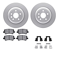 WDTH1-27019 Rear Brake Disc and Pad Kit, Plain Surface Ceramic R1 GEO-Carbon Rotors with European Ceramic Pads Series