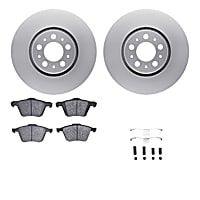 WDTH1-27023 Front Brake Disc and Pad Kit, Plain Surface Ceramic R1 GEO-Carbon Rotors with European Ceramic Pads Series
