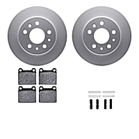 WDTH1-63001 Rear Brake Disc and Pad Kit, Plain Surface Ceramic R1 GEO-Carbon Rotors with European Ceramic Pads Series