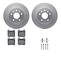 WDTH1-65000 Rear Brake Disc and Pad Kit, Plain Surface Ceramic R1 GEO-Carbon Rotors with European Ceramic Pads Series