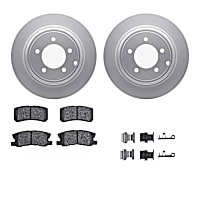 WDWH1-39009 Rear Brake Disc and Pad Kit, Plain Surface Ceramic R1 GEO-Carbon Rotors with Ceramic Pads Series