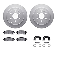 WDWH1-48027 Rear Brake Disc and Pad Kit, Plain Surface Ceramic R1 GEO-Carbon Rotors with Ceramic Pads Series