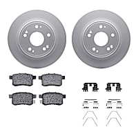 WDWH1-59052 Rear Brake Disc and Pad Kit, Plain Surface Ceramic R1 GEO-Carbon Rotors with Ceramic Pads Series