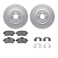 WDWH1-63074 Rear Brake Disc and Pad Kit, Plain Surface Ceramic R1 GEO-Carbon Rotors with Ceramic Pads Series