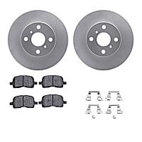 WDWH1-76027 Front Brake Disc and Pad Kit, Plain Surface Ceramic R1 GEO-Carbon Rotors with Ceramic Pads Series