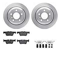 WFWH1-31129 Rear Brake Disc and Pad Kit, Plain Surface Ceramic R1 eLINE Silver Rotors with Ceramic Pads Series