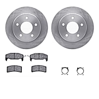 WFWH1-45010 Rear Brake Disc and Pad Kit, Plain Surface Ceramic R1 eLINE Silver Rotors with Ceramic Pads Series