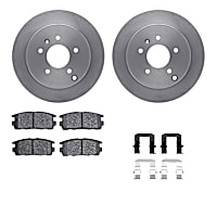 WFWH1-47061 Rear Brake Disc and Pad Kit, Plain Surface Ceramic R1 eLINE Silver Rotors with Ceramic Pads Series