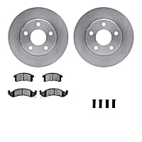 WFWH1-52008 Front Brake Disc and Pad Kit, Plain Surface Ceramic R1 eLINE Silver Rotors with Ceramic Pads Series