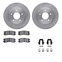 WFWH1-52011 Rear Brake Disc and Pad Kit, Plain Surface Ceramic R1 eLINE Silver Rotors with Ceramic Pads Series