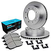 WFWH1-54133 Rear Brake Disc and Pad Kit, Plain Surface Ceramic R1 eLINE Silver Rotors with Ceramic Pads Series