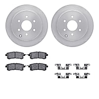 WFWH1-68019 Rear Brake Disc and Pad Kit, Plain Surface Ceramic R1 eLINE Silver Rotors with Ceramic Pads Series