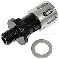 092-020 AutoGrade Series Oil Drain Plug - Black and Silver, Carbon Steel, Hex, Direct Fit, Sold individually