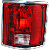 1610051 Passenger Side Halogen Tail Light, Without bulb(s), Red Lens