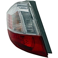 1611636 Driver Side Halogen Tail Light, With bulb(s), Clear & Red Lens