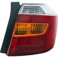 1611653 Passenger Side Halogen Tail Light, Without bulb(s), Amber, Clear & Red Lens